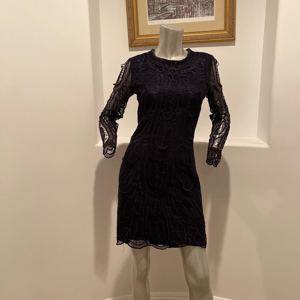 SEA NEW YORK BLUE DRESS EMBROIDERY DETAIL SIZE 6